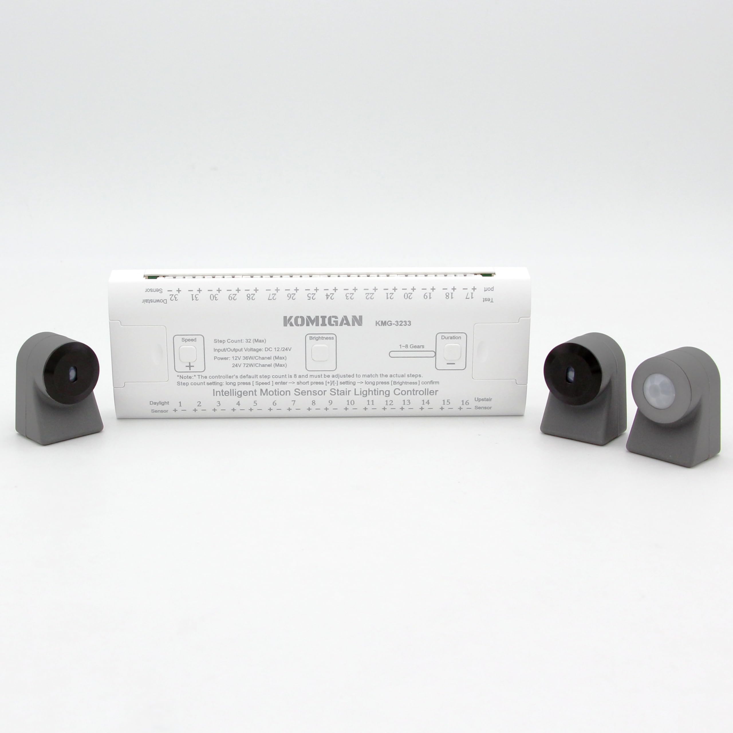 KOMIGAN KMG-3233 Motion-Activated Cascading Effect Controller, Support up to 32 Steps for Indoor LED Stair Lights