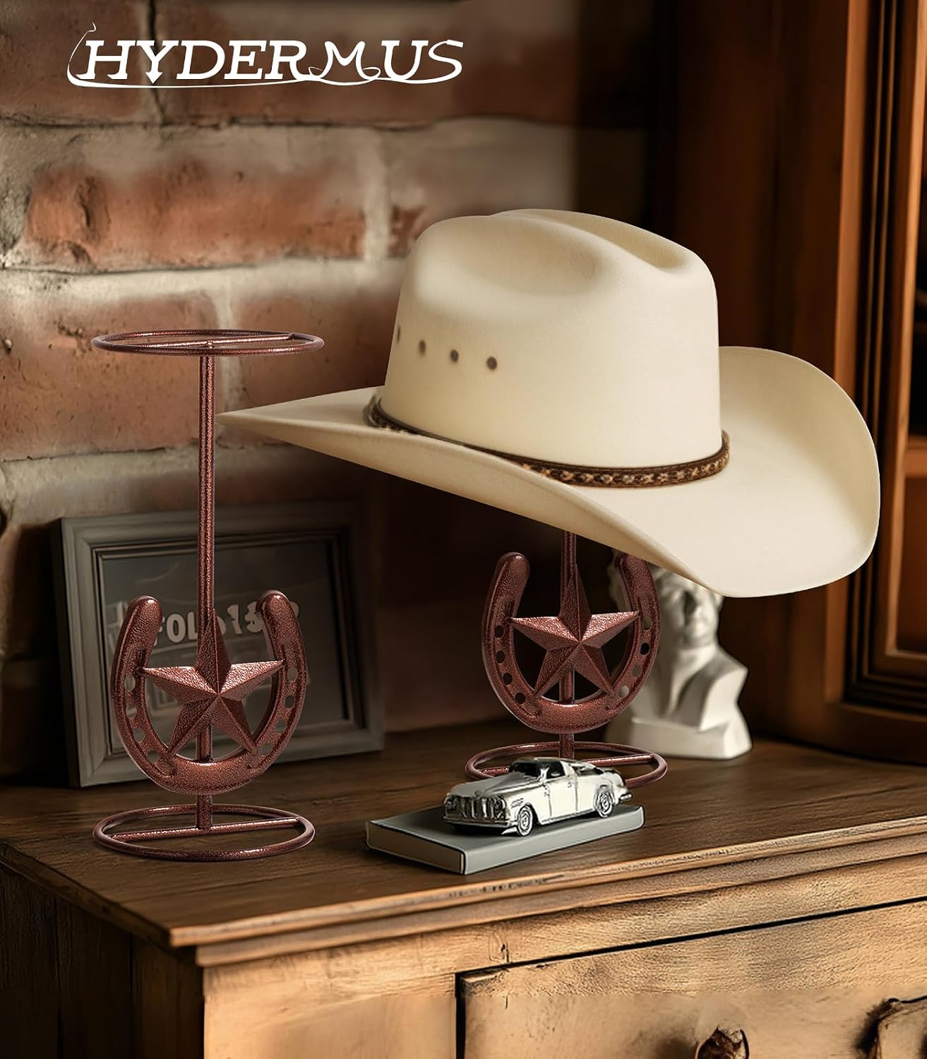 Cowboy Hat Stand, Hat Display, Western Horseshoe Decor, Cowboy Hat Holder, Hat Box for Cowboy Travel Extra Large, Waterproof Hard Case Can Storage image 5