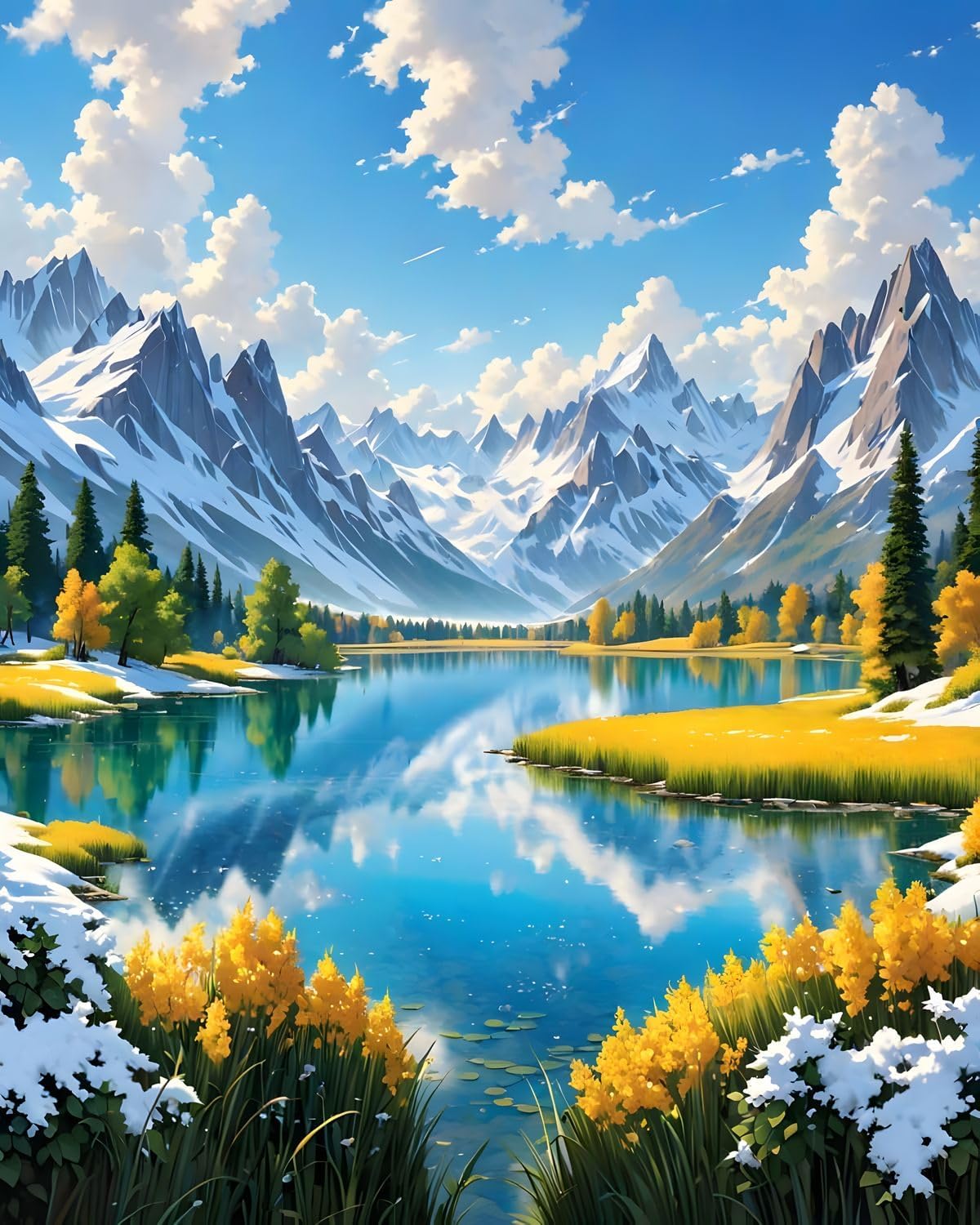 Landscape Paint by Numbers Kit for Adults, Paint by Number for Beginners, Adult Paint by Number Kits for Gifts and Home Wall,Decor 16x20 Inch,Includes Some Optional Frames (Frame, Landscape 4)