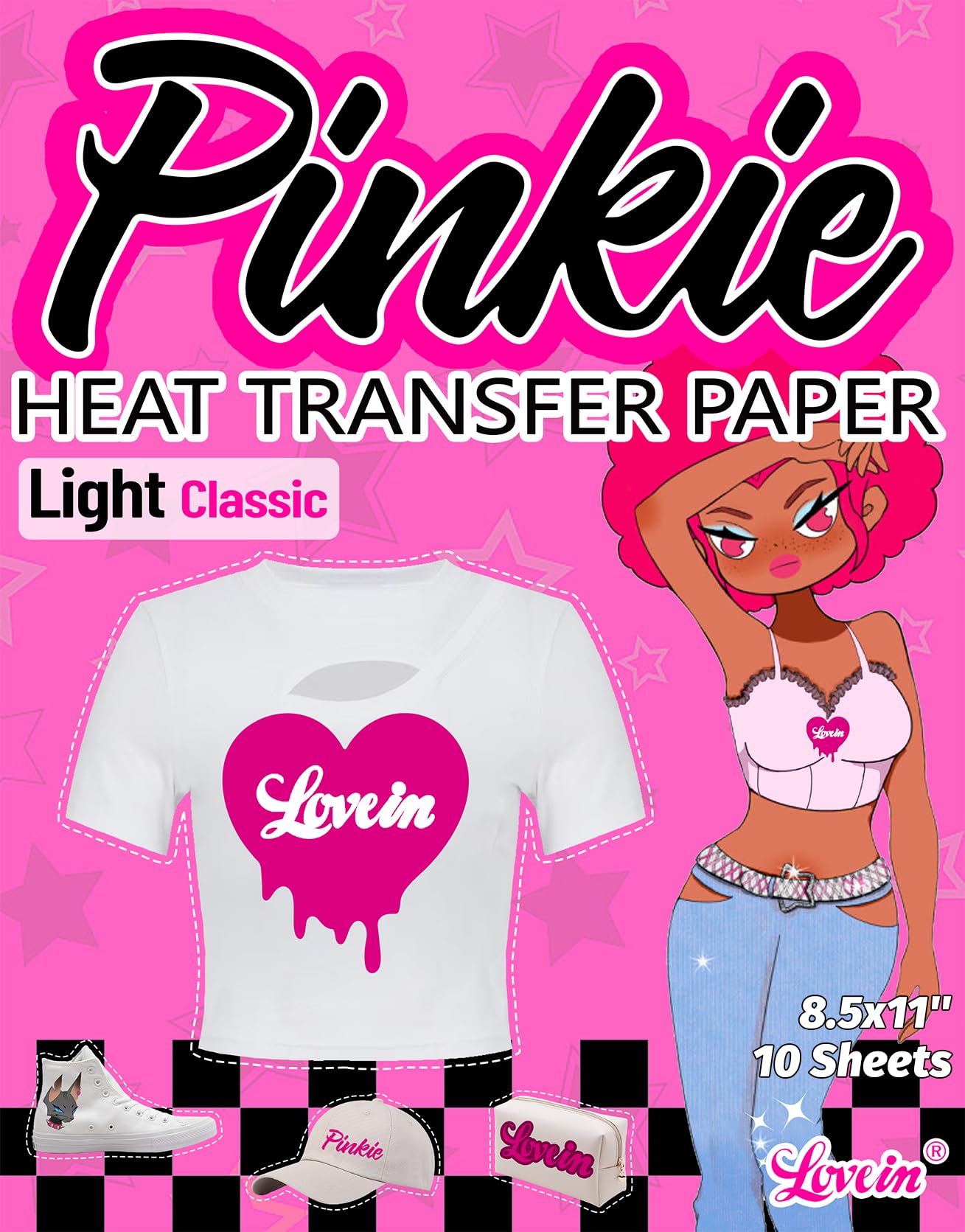 Papier de transfert pour t-shirts Pinkie pour créer vos vêtements personnalisés