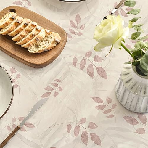 Miniatura 5 de Horaldaily Mantel de otoño de 52 x 70 pulgadas, diseño de hojas de calabaza de cosecha de otoño de Acción de Gracias, color rojo, para decoración de