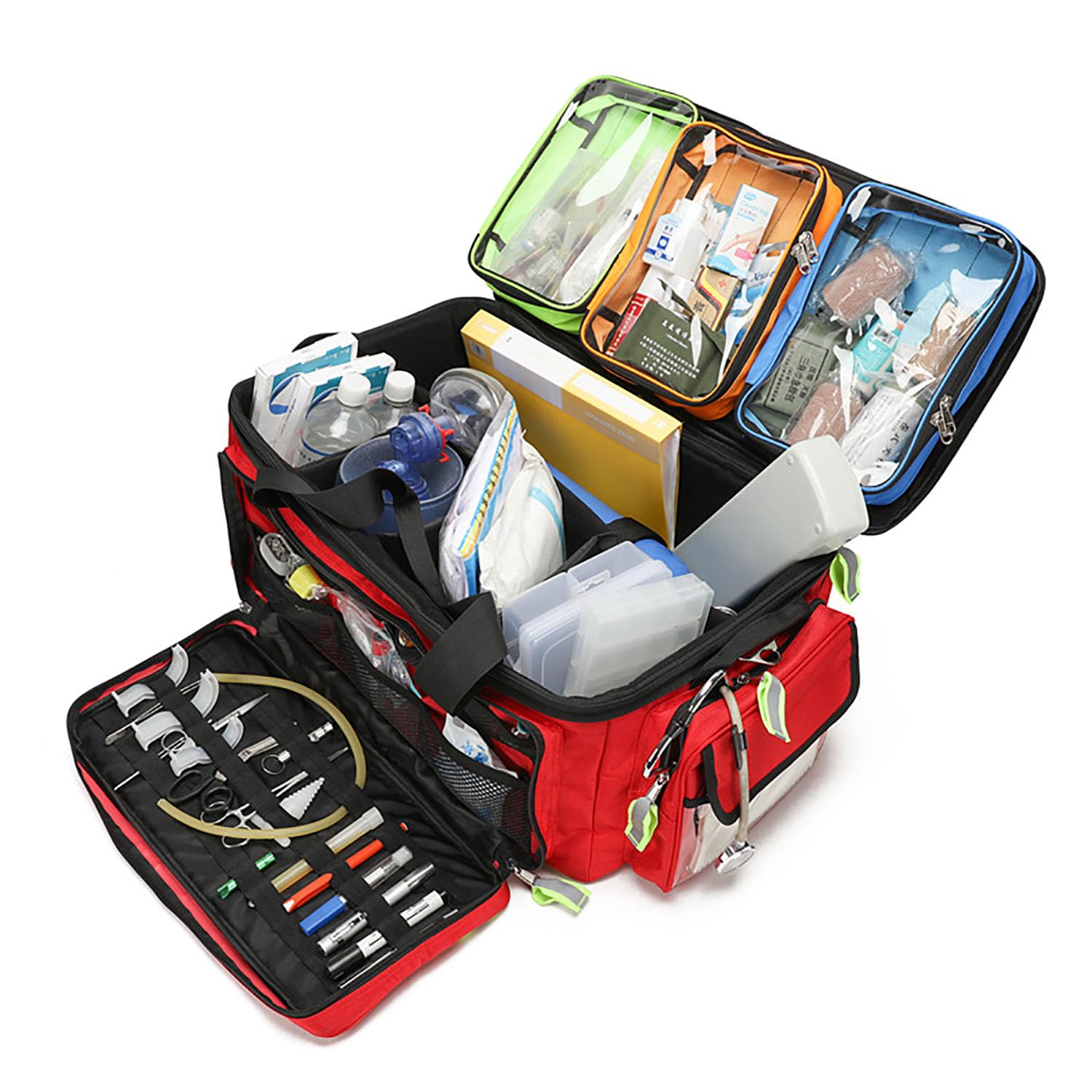 Maletín Médico Con Ruedas De Gran Capacidad, Maletín Médico Con Ruedas Y Compartimentos, Diseño Reflectante De Seguridad, Material Grueso Ignífugo E Ignífugo Para Enfermeras Y Médicos a Domicilio