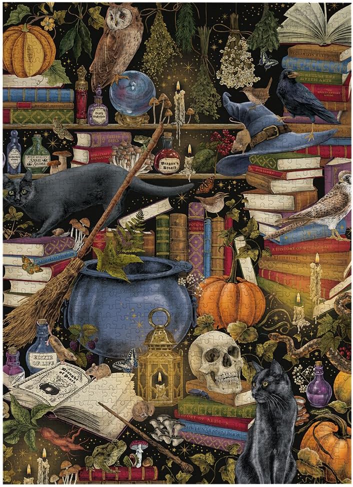Gibsons Witchcraft 1000 Piece Jigsaw Puzzle for Adults – Magical Mystical Fantasy Scene with Potions & Spellbooks The Art File Collection – Premium Sustainable Puzzle Made in America