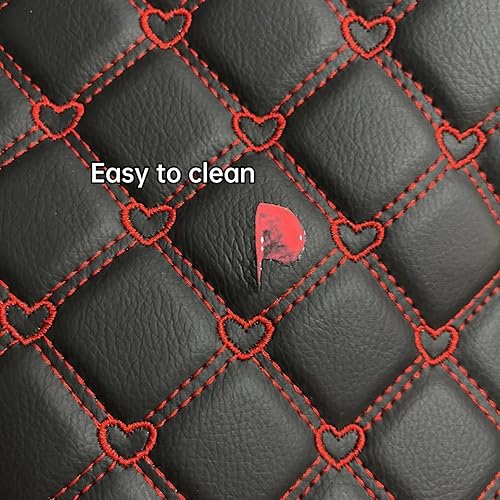 Miniatura 6 de Tela de vinilo de espuma acolchada con patrón de corazón con respaldo de esponja de 0.23 pulgadas, tela de piel sintética para techo de automóvil,