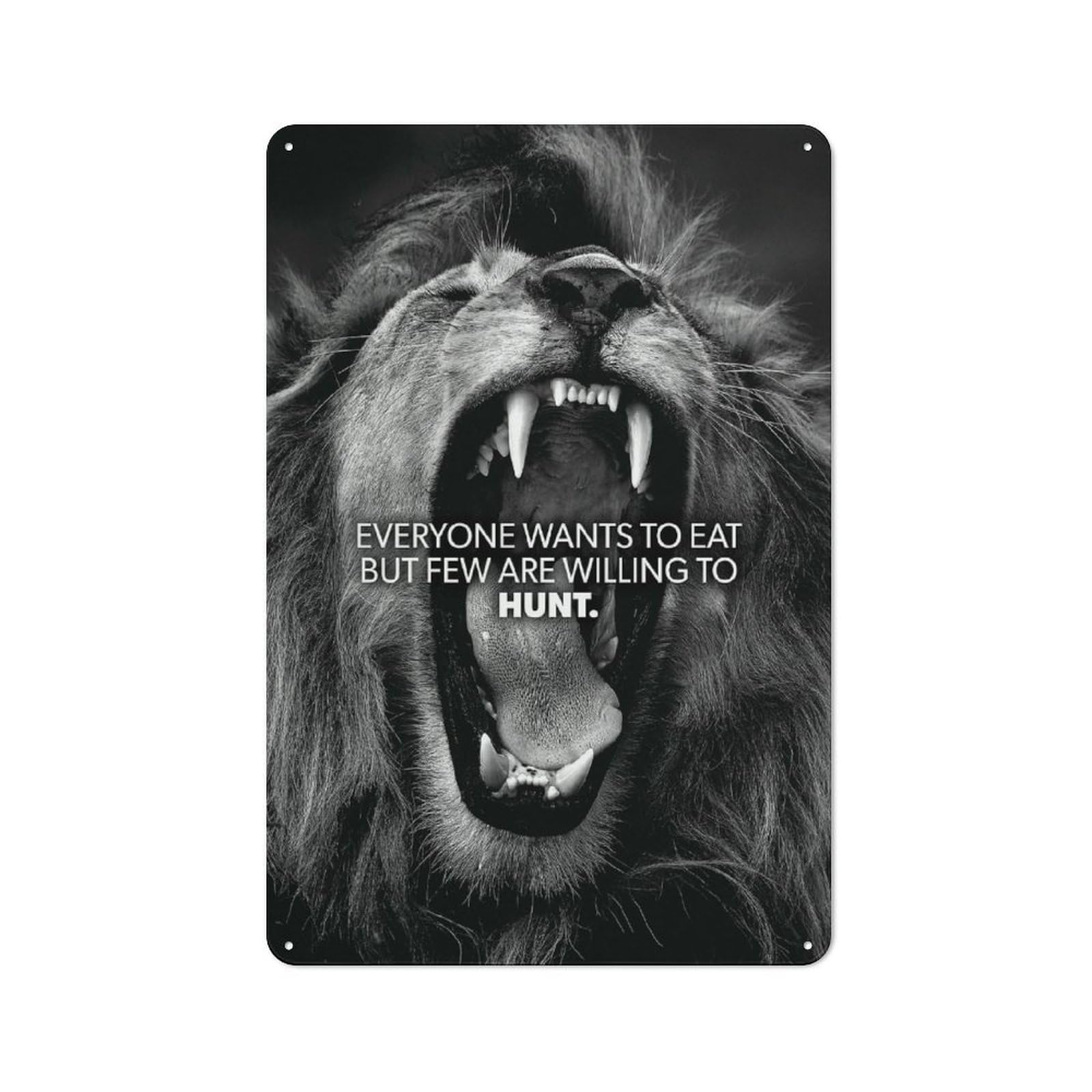 Junmoney Style-19 Few Are Willing To Hunt Rustic Metal Sign 30X20cm For Garden Room Or Summerhouse, For Themed Interiors In Garden Rooms And Summerhouses