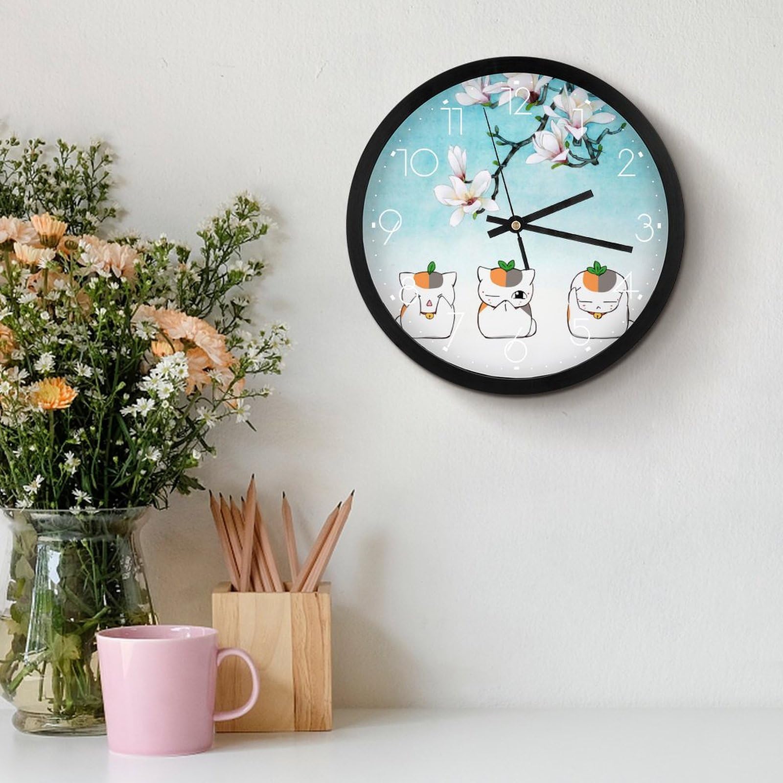 Amazon.co.jp: 掛け時計 夏目友人帳 ニャンコ先生 桜 アニメ 壁掛け