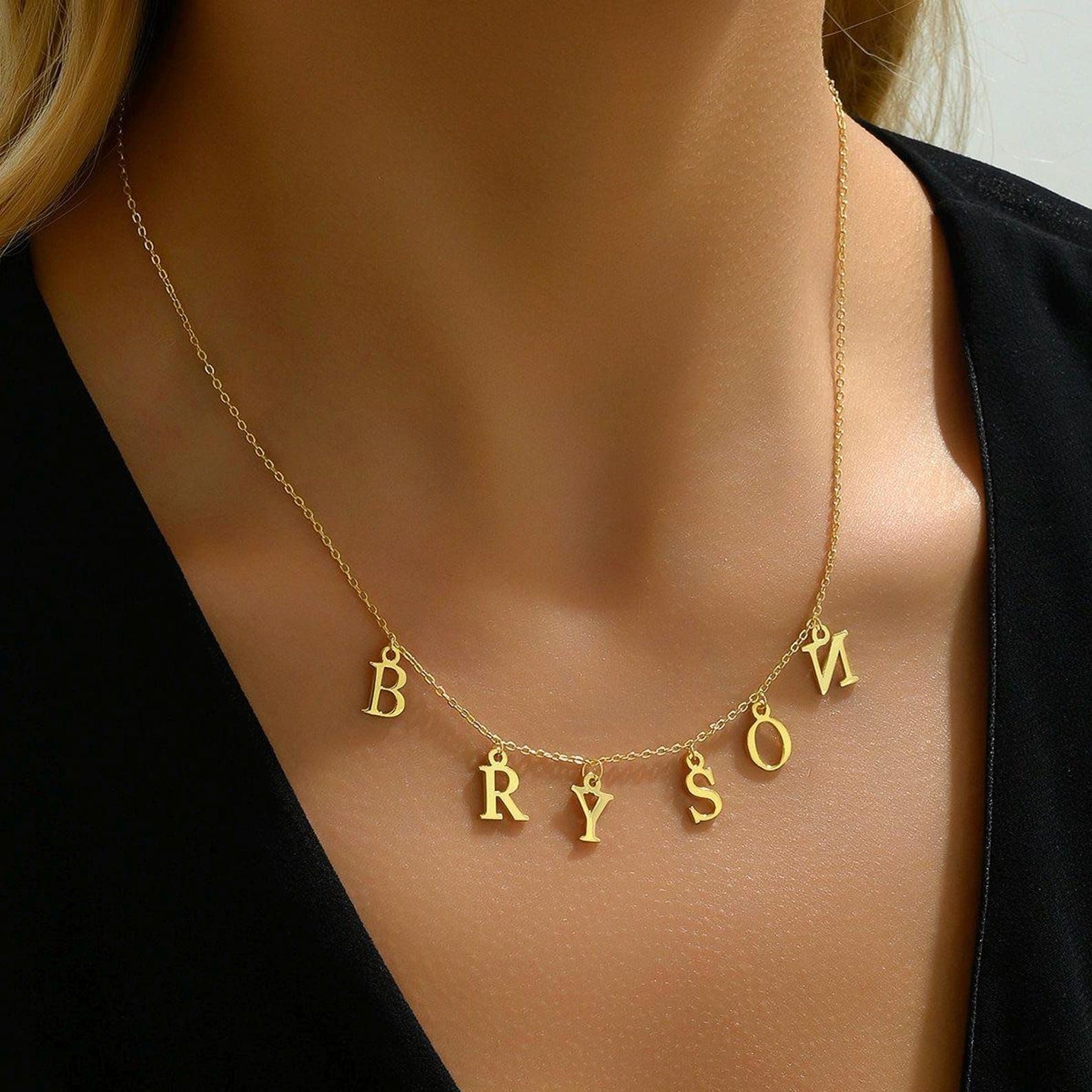 Collana personalizzata con iniziale o nome, girocollo con lettera fatto a mano