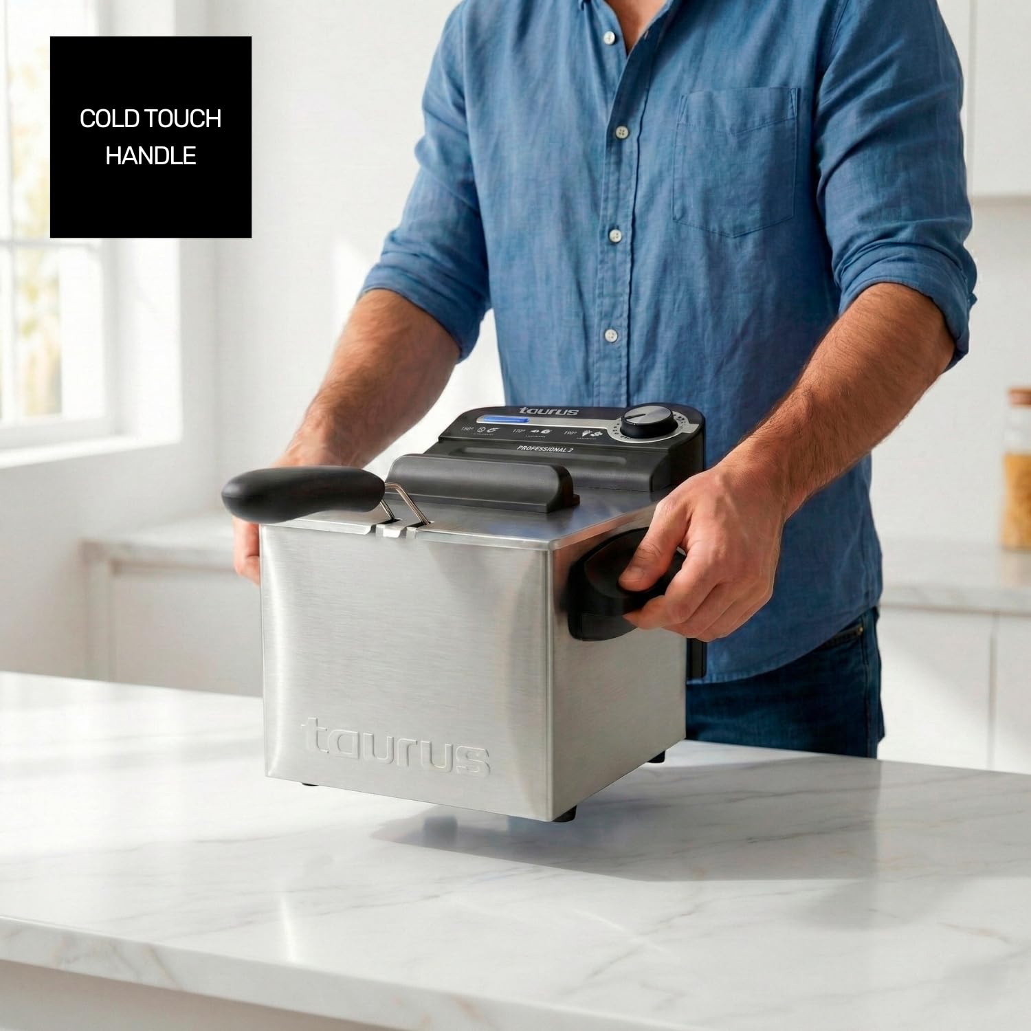 Taurus - Friggitrice ad olio Professional Plus, 2L, 1700 W, Acciaio inossidabile