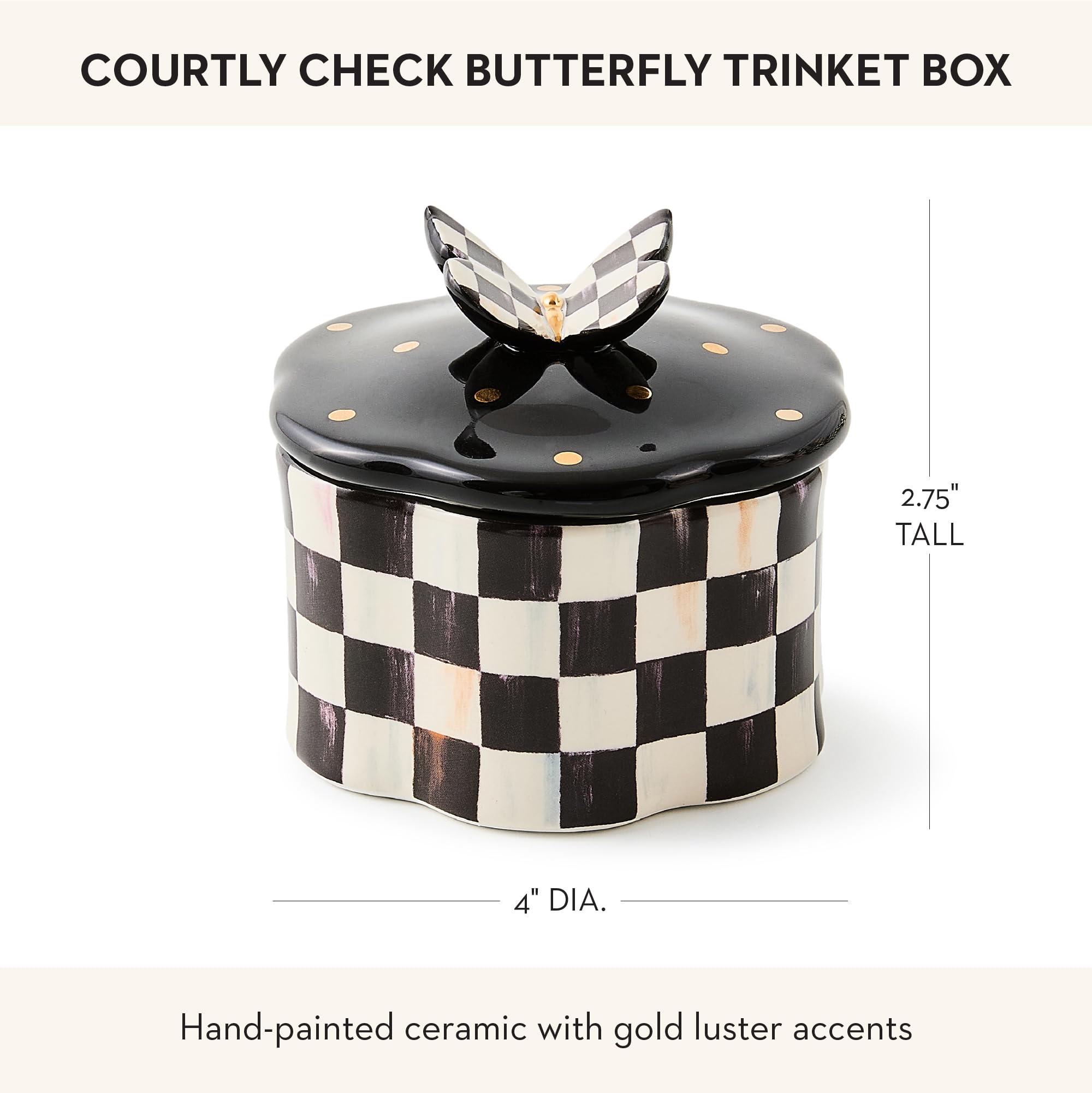 MACKENZIE-CHILDS　蝶の小物入れ Amazon.com: MACKENZIE-CHILDS Ceramic Trinket Box, Decorative
