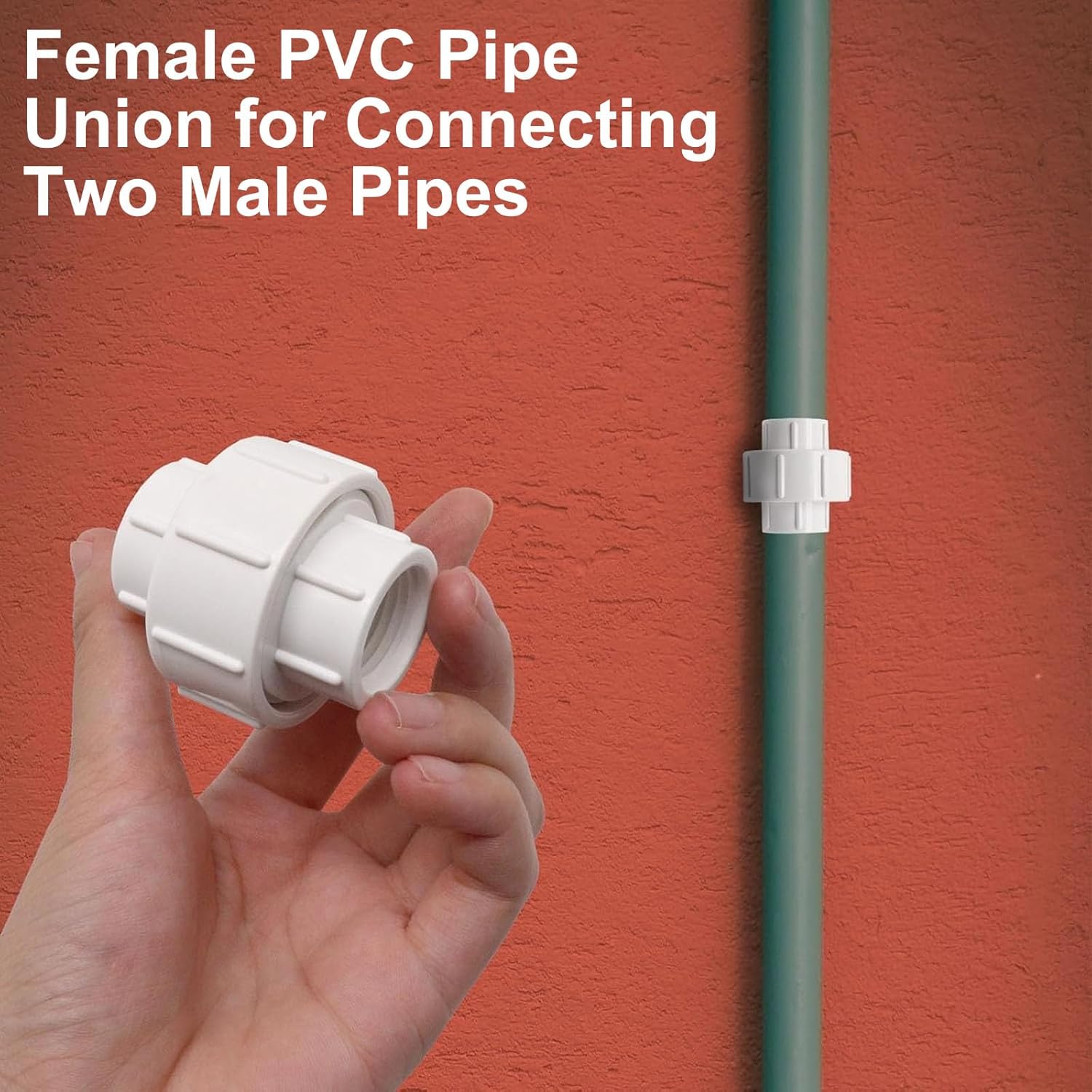 1/2 inch PVC Pipe Union Fittings, PVC Connectors Female Thread Coupling (1/2", 4pcs)