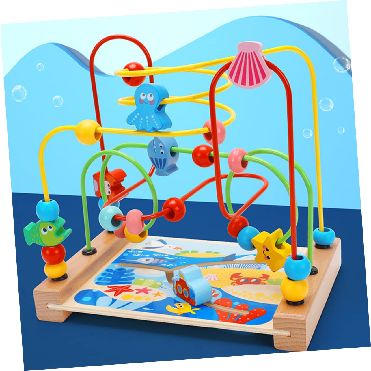 VANZACK Labirinto per Perline Bead Maze Roller in Legno 1 Pezzo | Giocattolo Educativo Precoce, Decorazioni Scuola, Compleanno e Festività