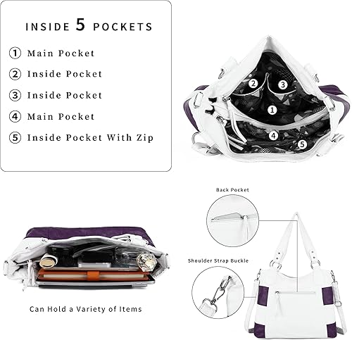 Vista 4 de Angel Kiss Hobo - Monederos para mujer, multicolor, a rayas, celosía, cruz, hombro, bolso de mano