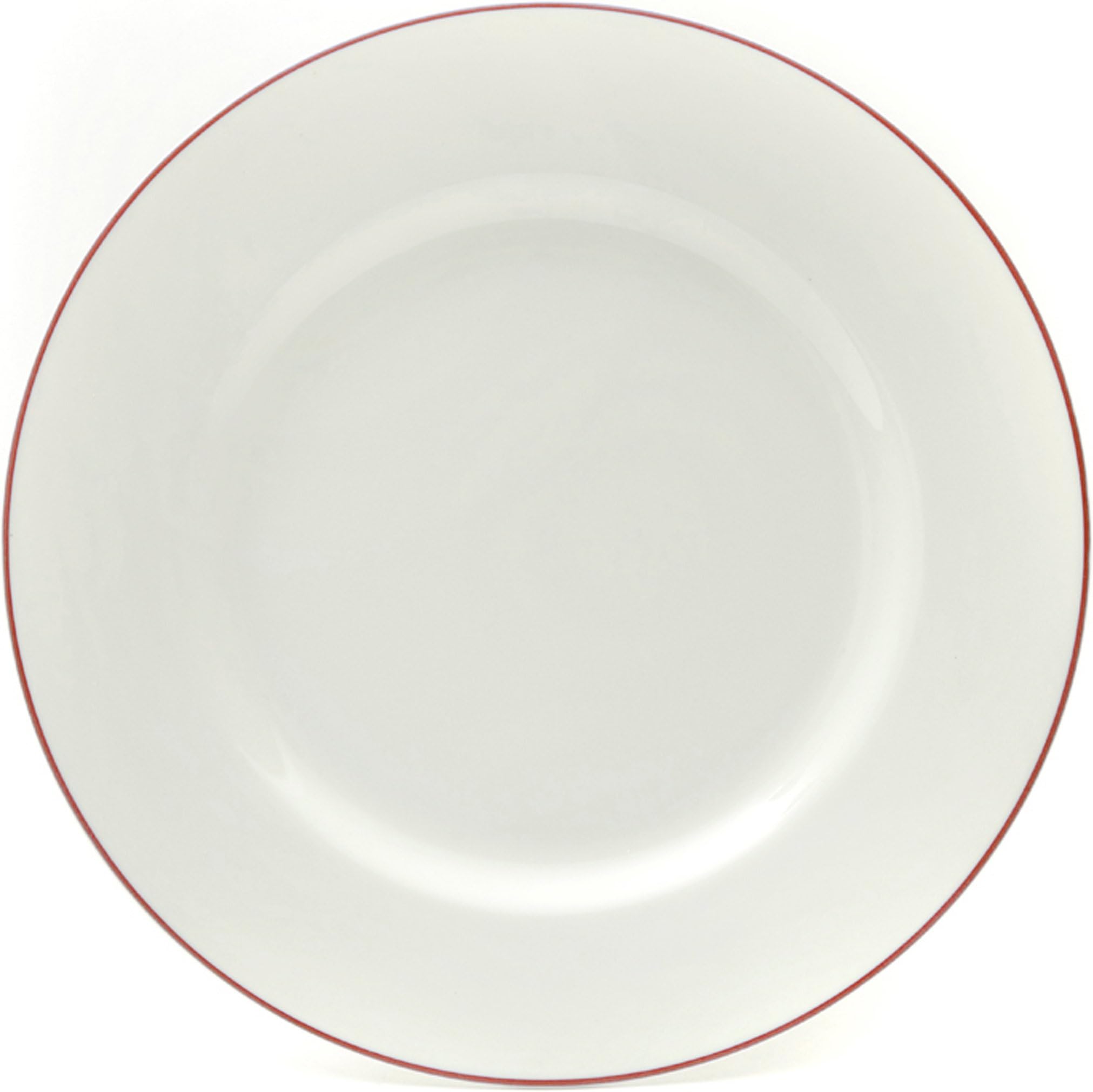 Porcelain Salad Plates, 8-Inch, Red Band, Set of 4