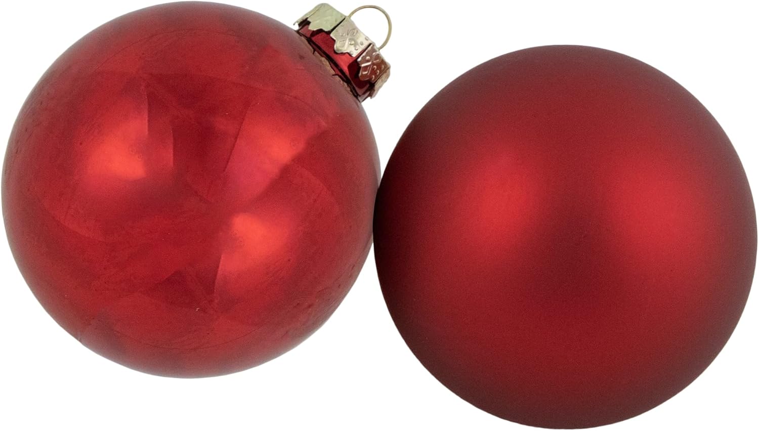 96ct Red and Gold 2-Finish Glass Ball Christmas Ornaments 3.25" (80mm)