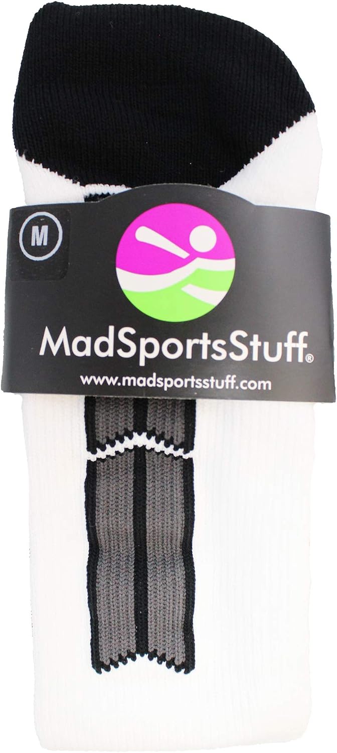 MadSportsStuff White Player ID Custom Number Over the Calf Socks for Softball Baseball Football Boys and Girls