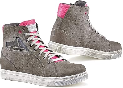 TCX Street Ace Lady Air Womens Street Motorcycle Shoes - Cold Grey/Fuchsia / 41