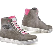 TCX Street Ace Lady Air Women's Street Motorcycle Shoes - Cold Grey/Fuchsia / 41