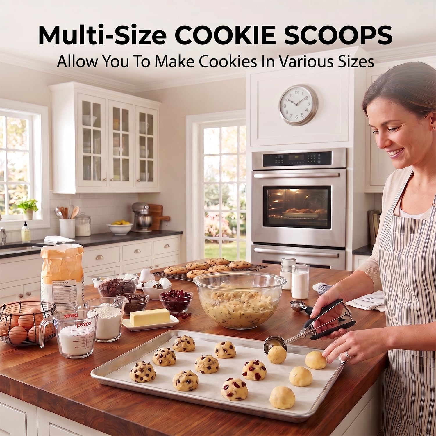 Mini Cookie Scoop 1 Tsp, 1 Inch Cookie Scooper, Melon Baller Scoop, Mini Ice Cream Scoop, Good Soft Grips, Comfortable Trigger Release, BY-US-OB-006 image 5