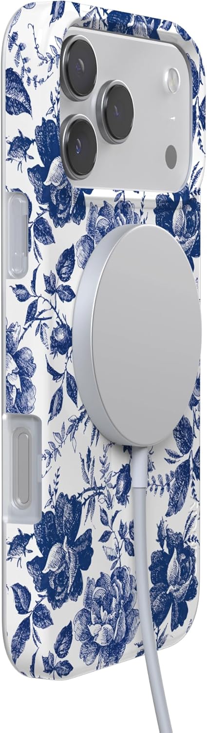 Casely iPhone 17 Pro Max Case | Rose to Fame | Blue & White Floral | Compatible with MagSafe | Classic Ultra Slim Design - Image 8