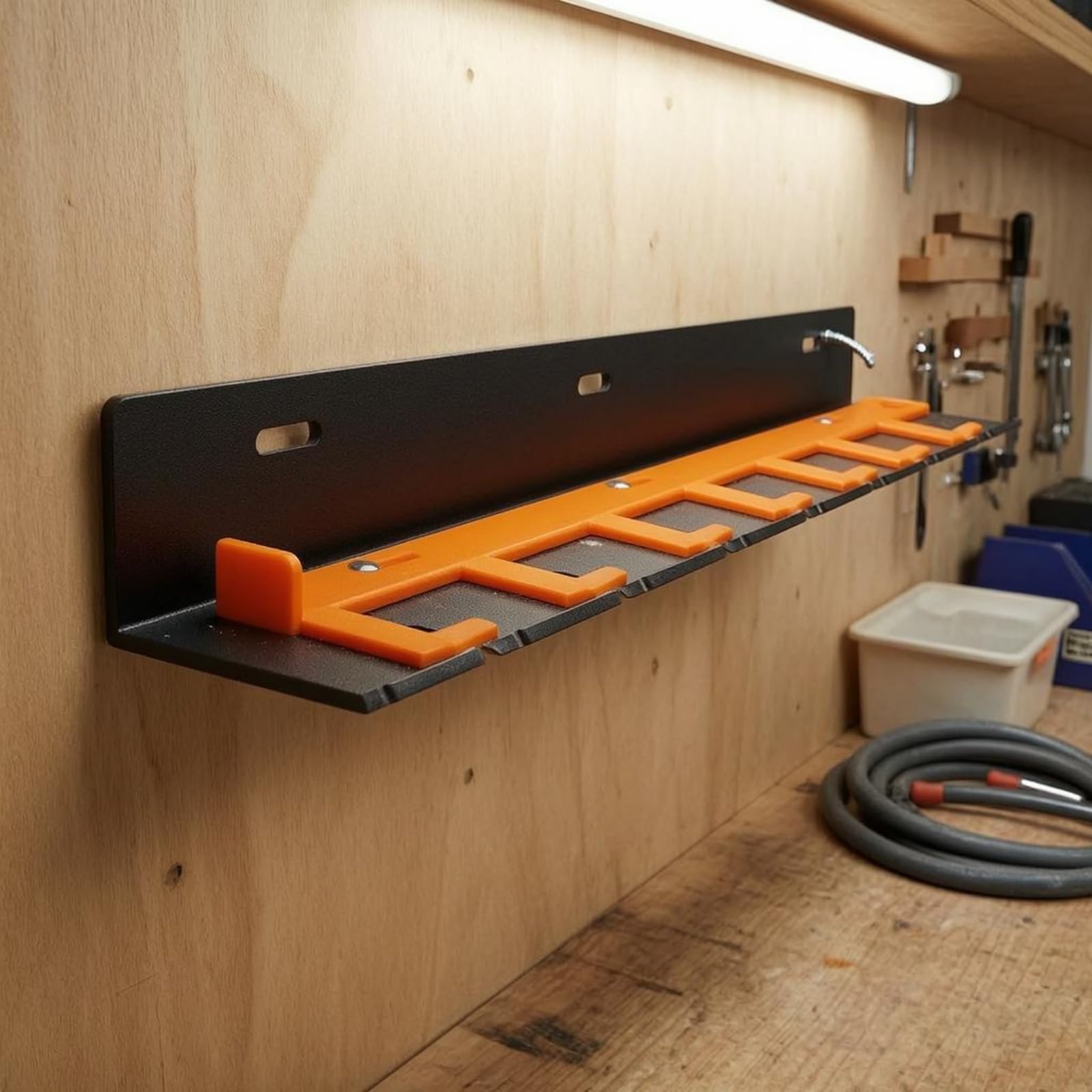 Soporte para Herramientas Neumáticas Organizador Perchero Estante con 8 Ranuras para Acceso Rápido Visible Metal Robusto con Anclajes Incluidos