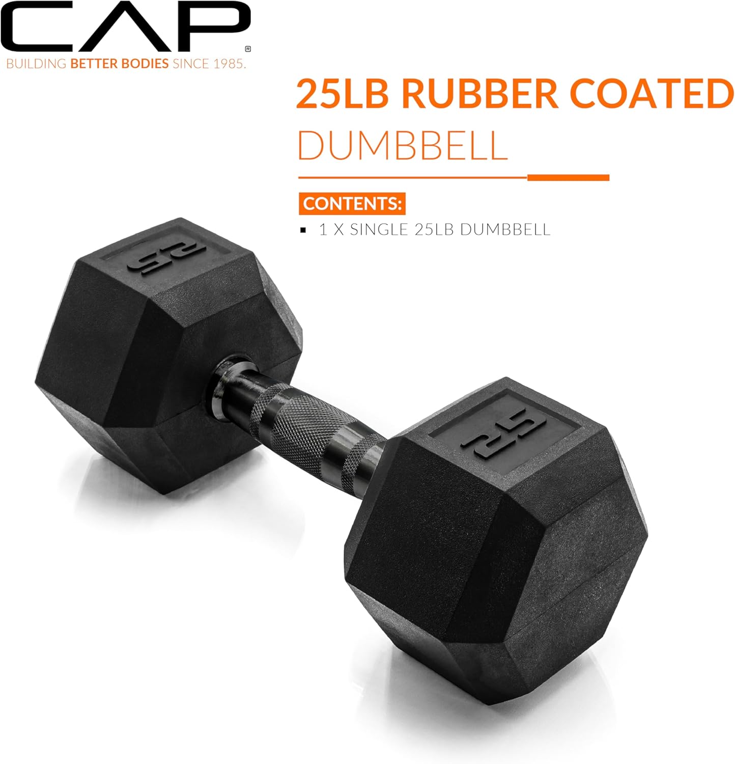 CAP Barbell Coated Hex Dumbbell Weight - Single | 10-120 lbs | Multiple Options