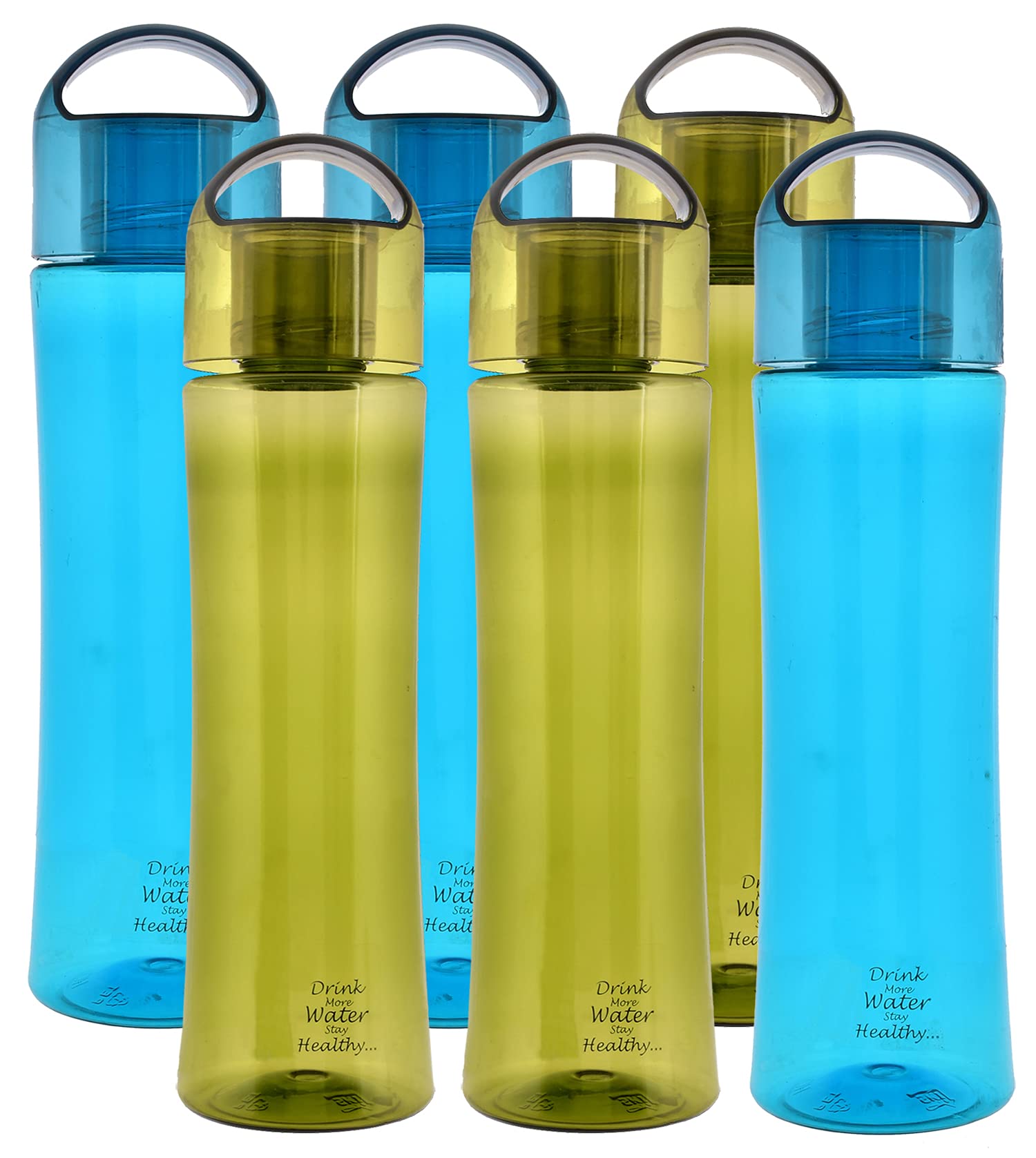 Kuber Industries Unbreakable BPA & Leak Free Plastic Water Bottle-1 Litre, Pack of 6 (Green & Blue)