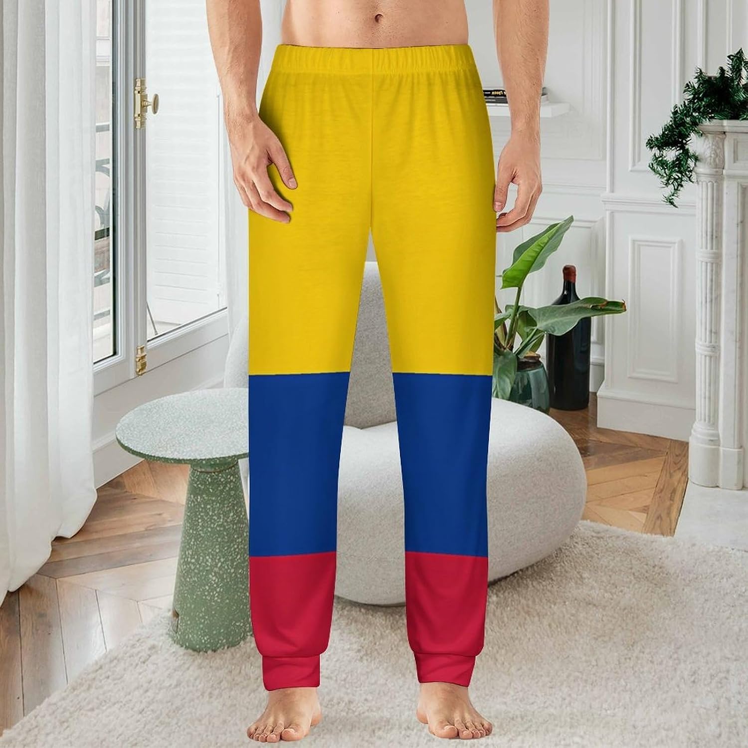 Colombian Flag Mens Pajama Pant Soft Sleep Pants Loungewaer Casual Pj Bottoms