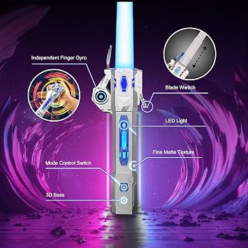 ZYGSEVE Light Saber for Kids - LED Colour Changing Lightsaber Toys With 7 Colors and FX Sounds - Extendable Light Sabers for Halloween Fancy Dress Parties, (Black)