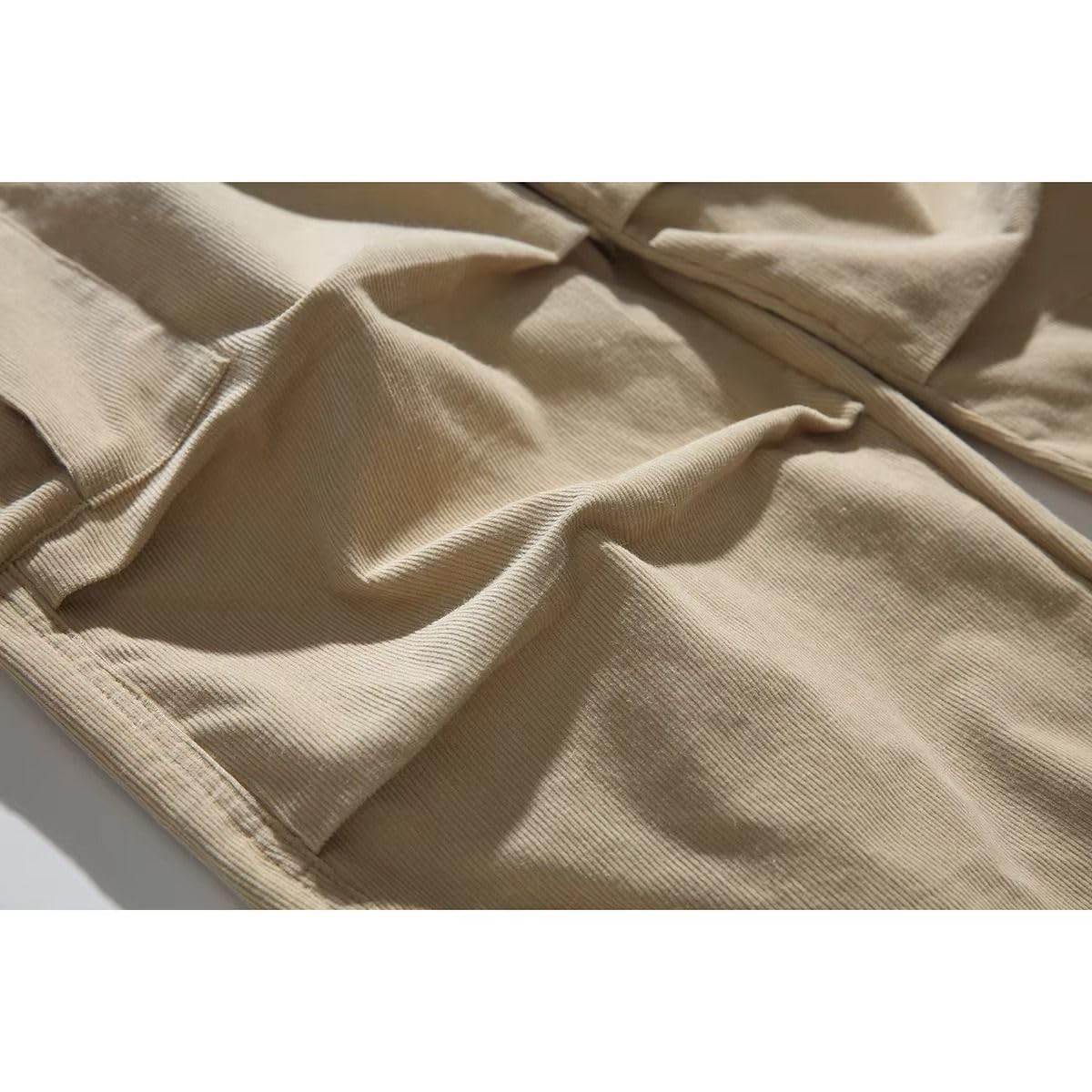 Pantalones de Carga de Pana para Hombre, Pantalones Unisex Holgados Casuales callejeros