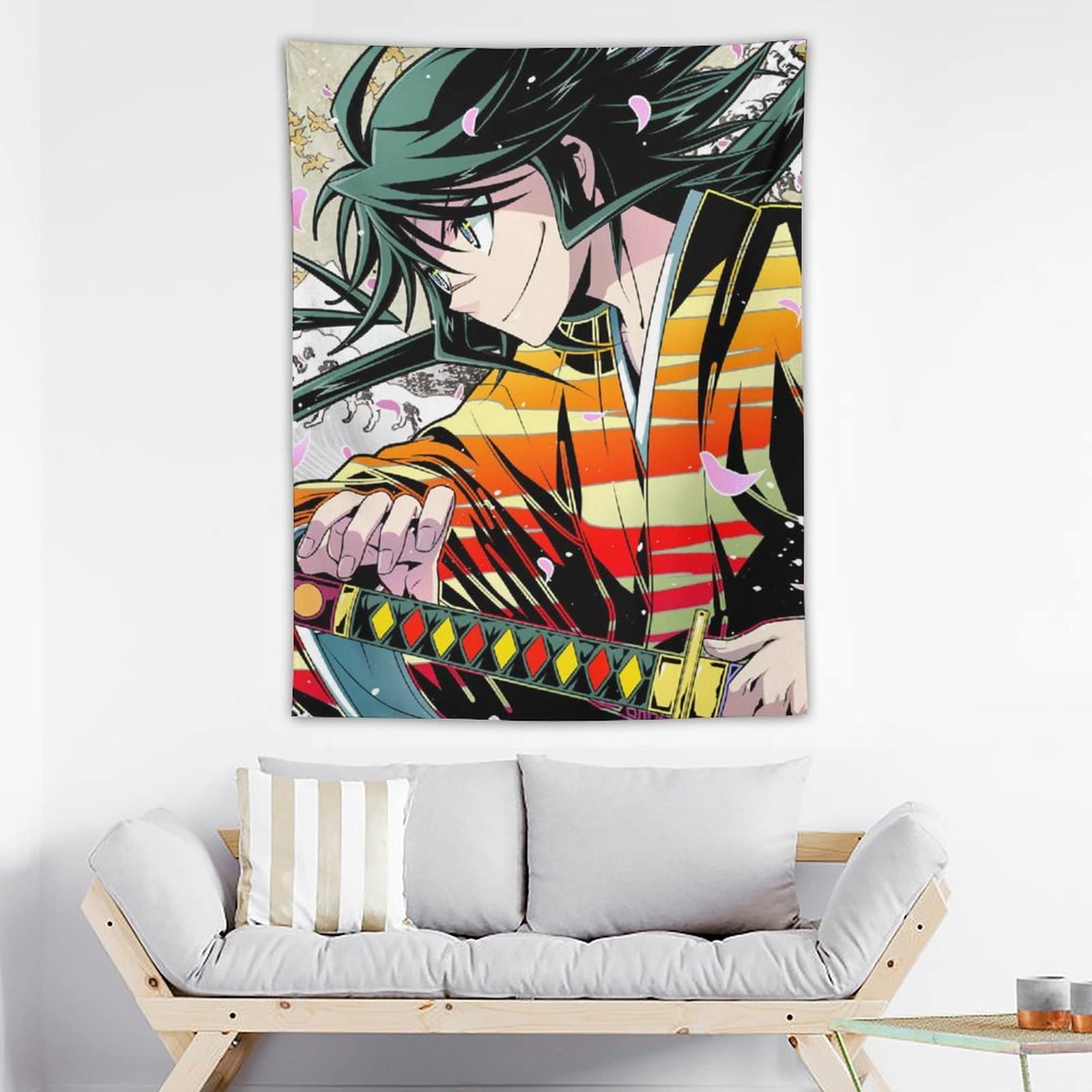 能登•近江•越後上布のポシャギ風タペストリー Amazon.co.jp: タペストリー 可愛い アニメ柄 ムシブギョー 月島仁兵衛