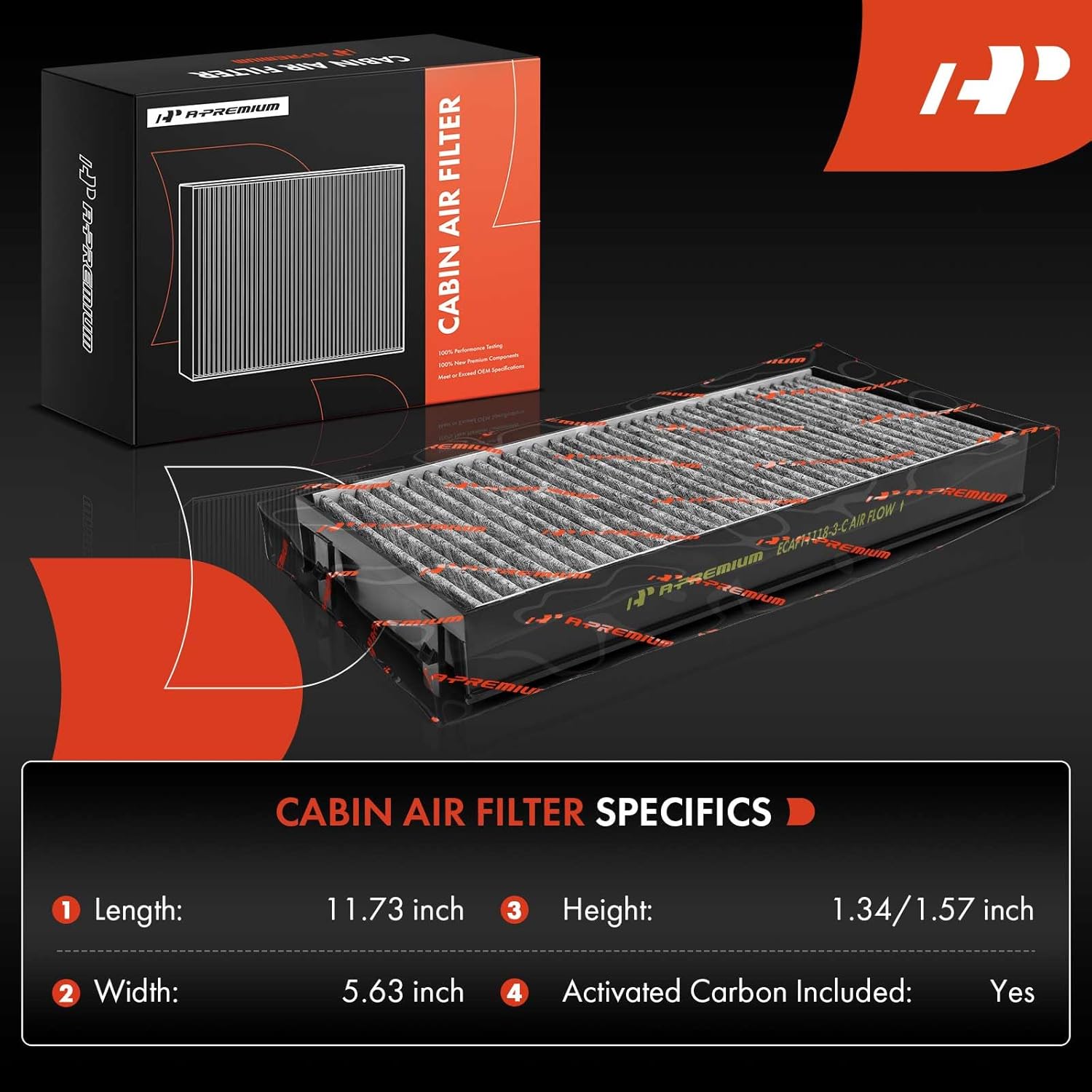 A-Premium 3-PC Engine & Cabin Air Filter with Activated Carbon Compatible with BMW X5 2011-2018, X6 2008-2019, 3.0L