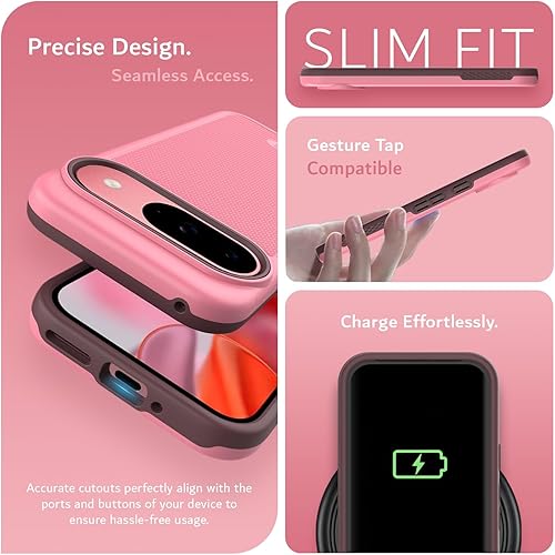 Vista 22 de TUDIA MergeGrip - Funda para Google Pixel 7a 2023, [probada en caídas de grado militar] borde elevado para protección de pantalla y cámara, doble