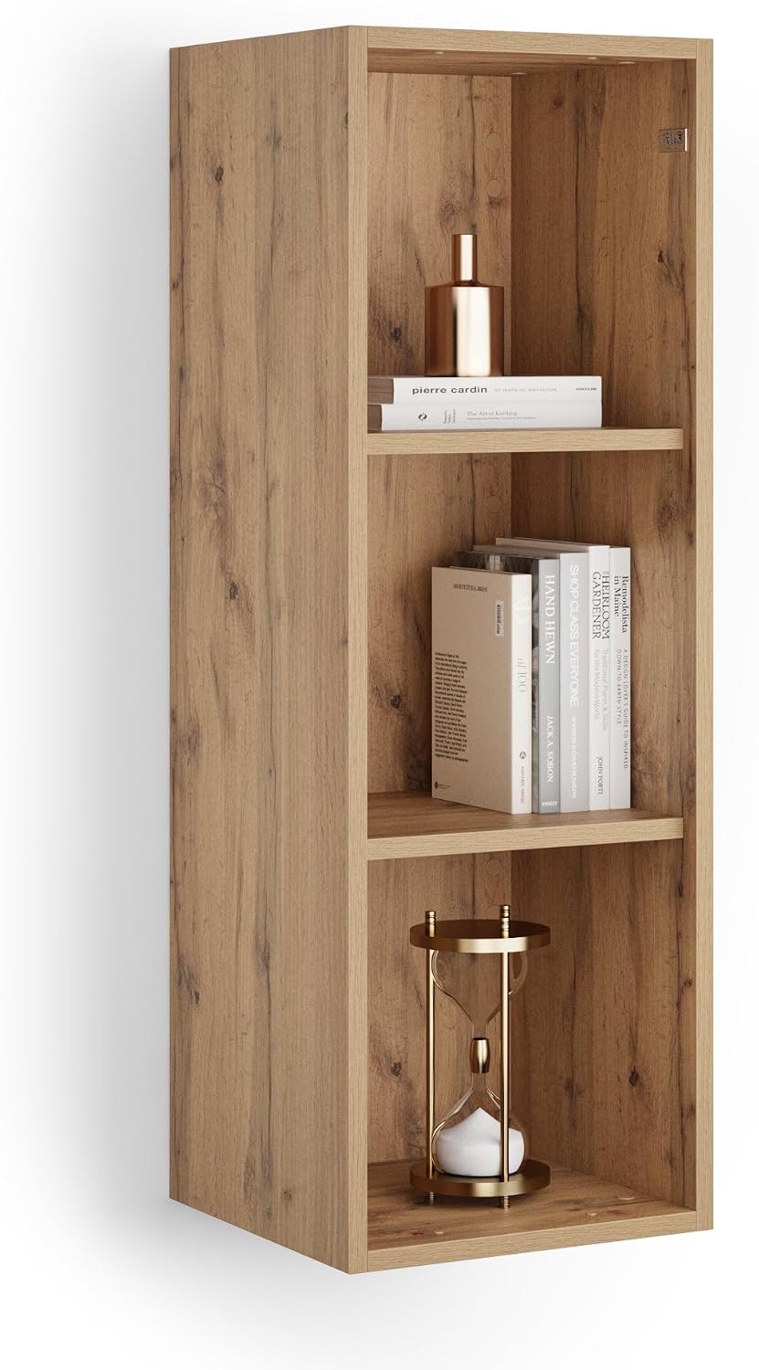 Mobili Fiver, X Wall Unit 40.94 in Without Door, Rustic Oak, Made in Italy