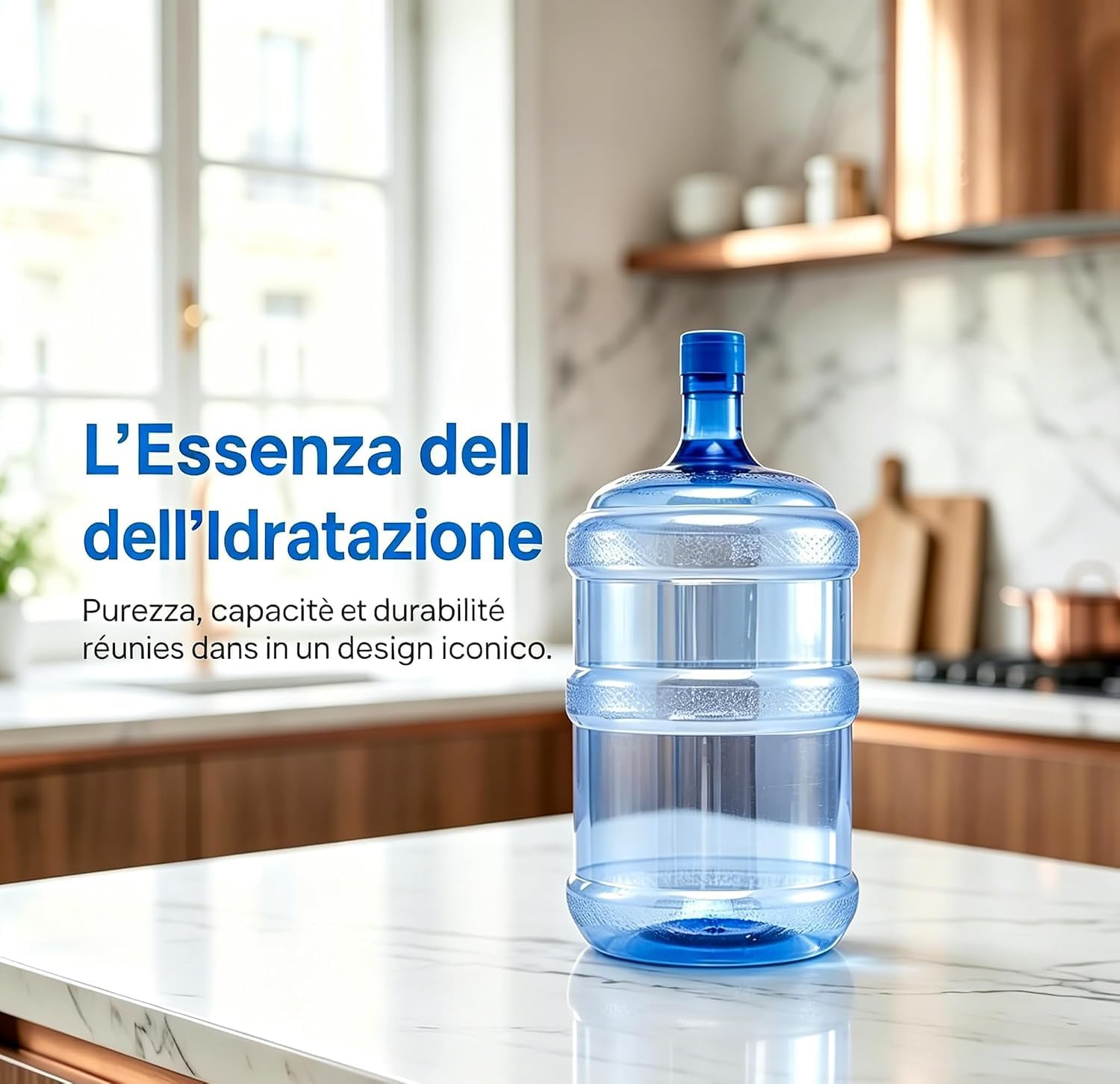 Contenitore per Acqua per Distributore, D'acqua Pareti Spesse in Plastica per Acqua, Robusto Recipiente Portatile per Ufficio, Famiglia, Dormitorio, 5L, Pet Extra Spesso 100G