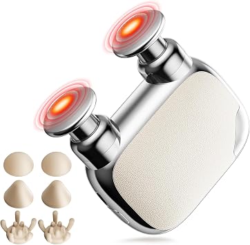 VTT Mini Dual-Head Massage Gun, Quiet Handheld Massager with Brushless Motor, 3 Speeds & 6 Massage Heads, Portable Percussion Deep Tissue Muscle Massager, Ideal Gift for Home Office Gym, White