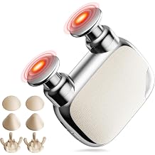 VTT Mini Massage Gun, Dual-Head Deep Tissue Muscle Massager, Quiet Brushless Motor Handheld Percussion Massager, 3 Speeds & 6 Heads, Pocket-Sized Portable for Home Office Gym, White
