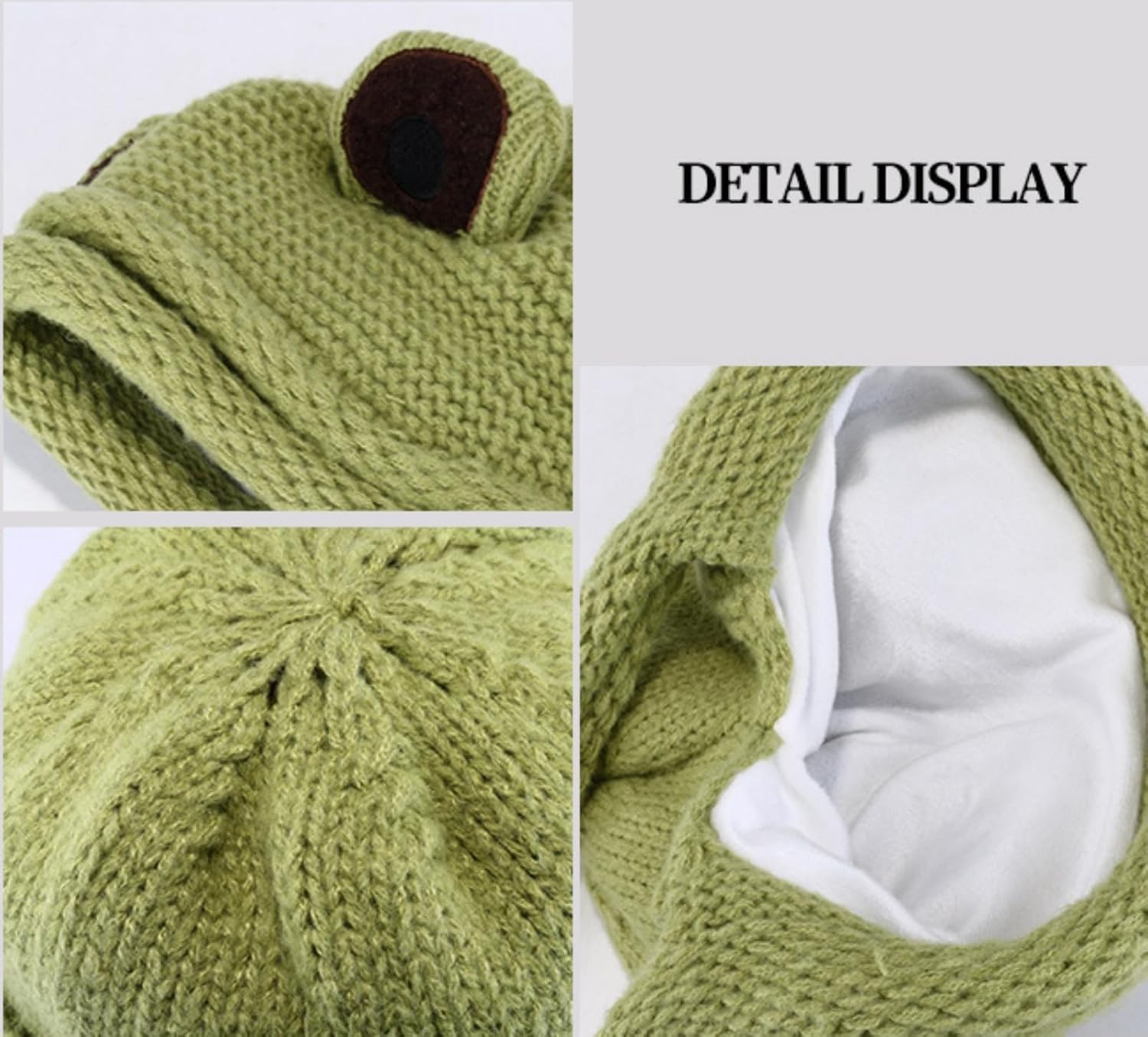 Frog Hats Adult Cute Beanie Crochet Knitted Hat Big Eye Frog Winter Ear Warmer Protective Beanie Hats Caps Outdoors Autumn - Image 5