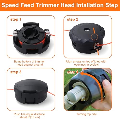 Miniatura 4 de Paquete de 2 SRM 225 Cabezal de recortadora de velocidad 400 para Echo Weed Eater Head PAS 225 SRM-225 SRM-210 SRM 230 SRM265 SRM266 GT225 Piezas