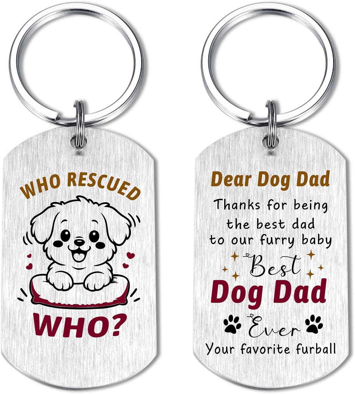 Dog Dad Gifts for Men - Dogs Lover Gift for Father, Dogs Dad Keychain for Christmas Birthday Gift for Pet Lovers, Dog Owners, Fur Daddy