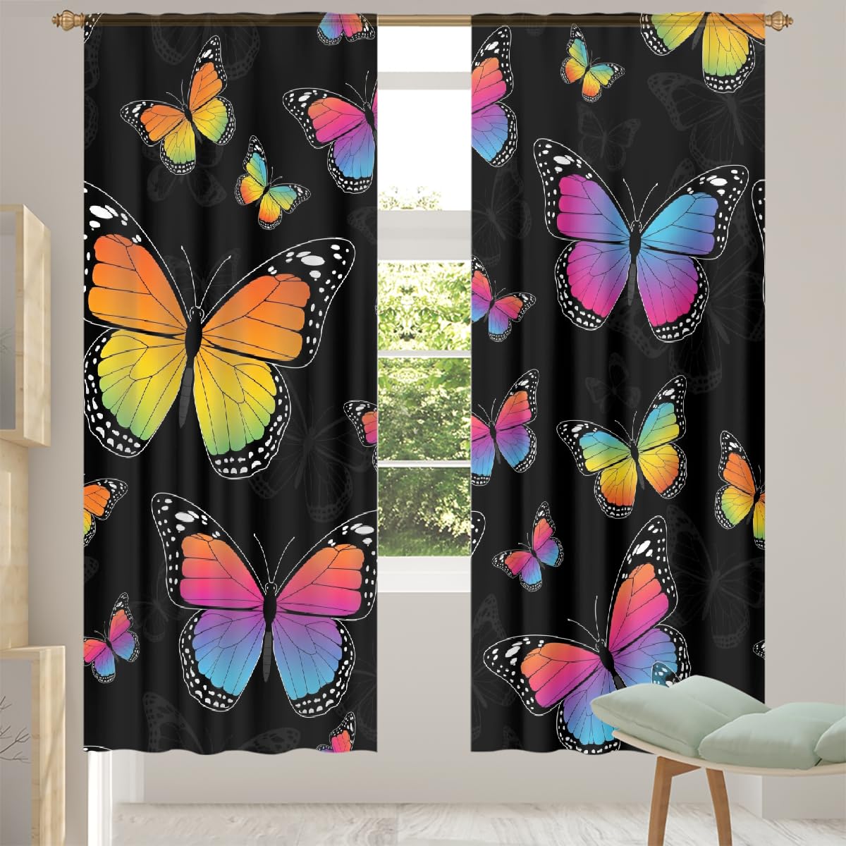 Voilage filtrant la lumière et rideaux transparents 140x200 cm pour salon et chambre