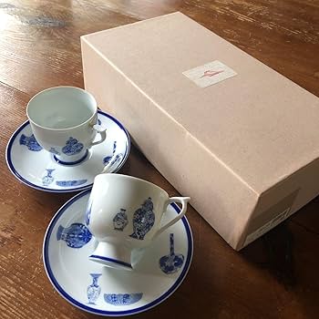 Amazon.co.jp: 深川製磁 ブルーチャイナ カップ&ソーサー コーヒー