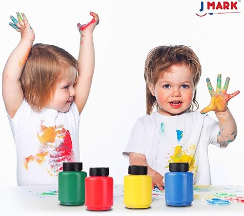Vista 7 de J MARK Juego completo de pintura de dedos lavable para niños, herramientas de pintura de esponja, almohadilla de pintura para dedos grandes
