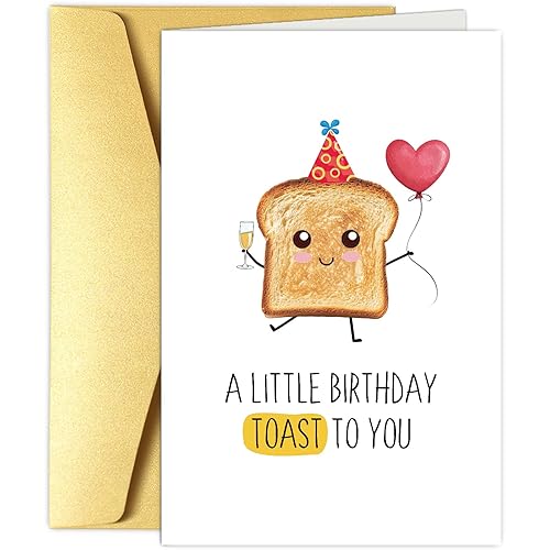 Funny Pun Toast Birthday Card, Cute Bread Birthday Card, Bday
