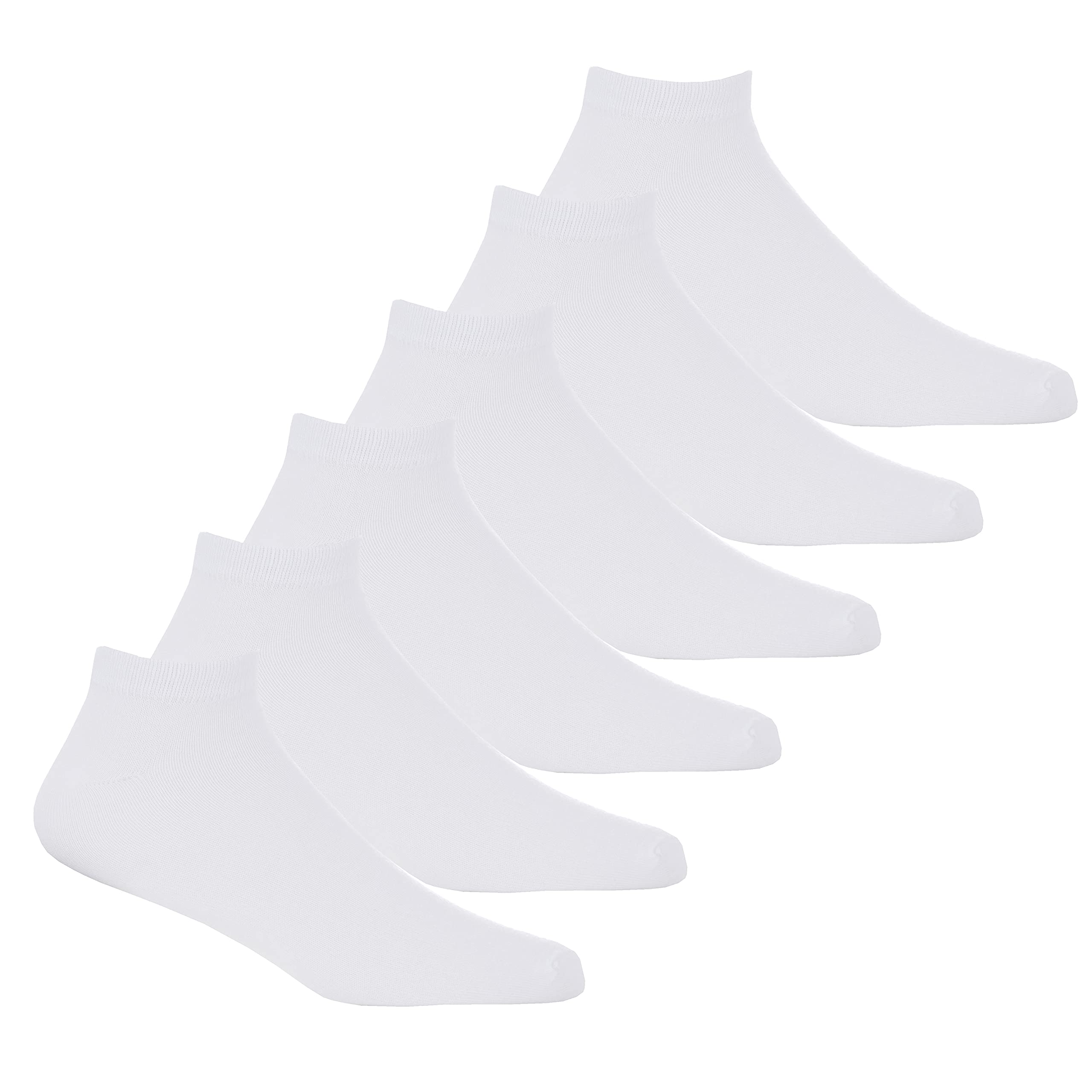 Undercover Men's 6 Pairs - White 6 Pairs Bamboo Trainer Socks 40B590 White