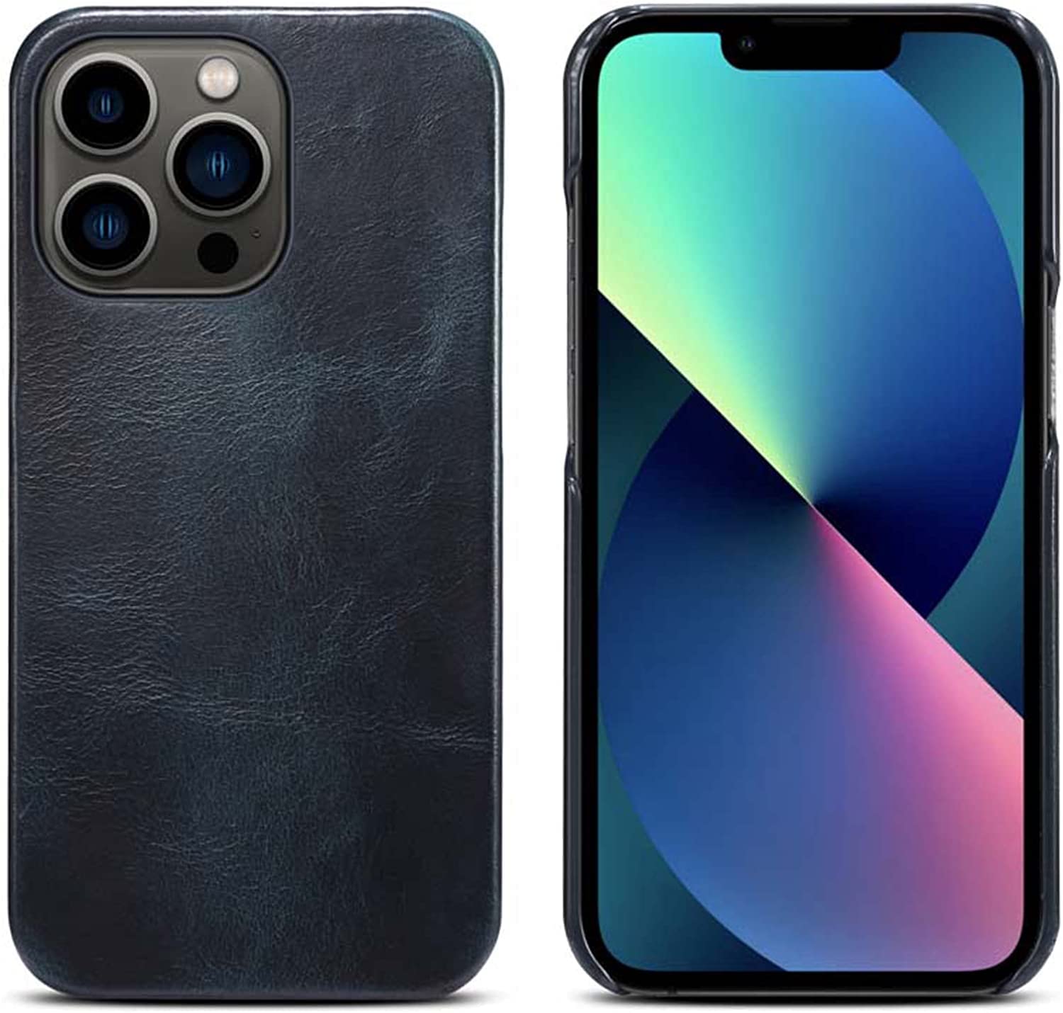 Coque antichoc iPhone 13 Pro bleu en cuir pour éliminer les risques de casse écran