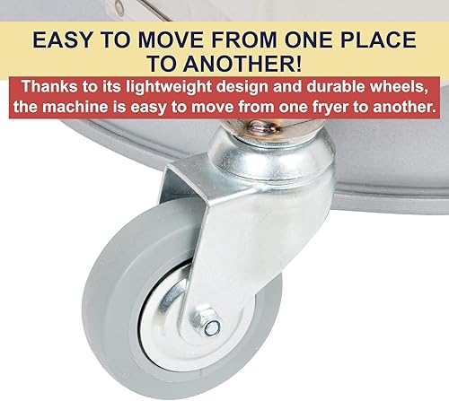 Miniatura 6 de MirOil Máquina de filtro de aceite 55HD con carrito de descartar y bomba manual, sistema de filtración para freidora para cocina, servicio