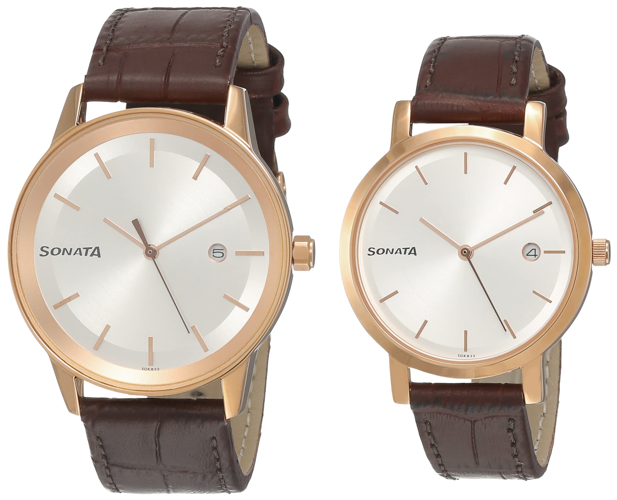 Sonata Quartz Analog with Date White Dial Leather Strap Watch for Couple-NS71338164WL01P (B08ZN35Q4V) Amazon Price History, Amazon Price Tracker
