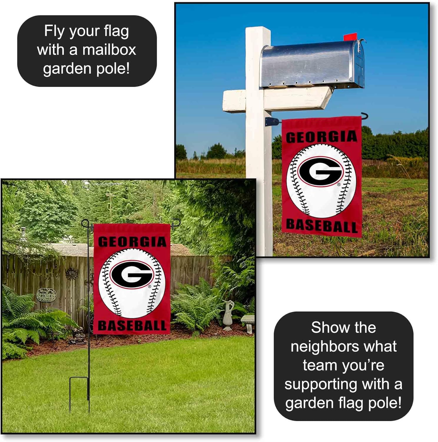 Georgia Bulldogs Baseball Garden Yard Banner Flag - Image 4