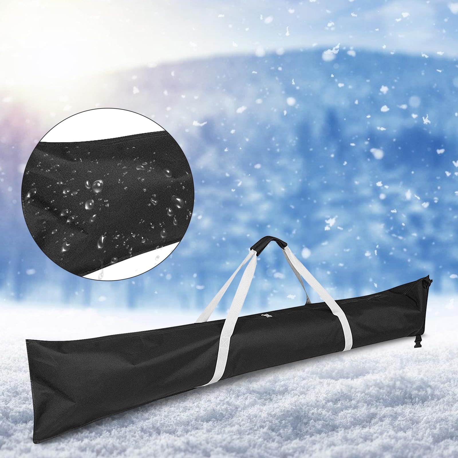 BORDEAG Sac De Ski et Voyage - Housse De Rangement pour Skis avec Sangle De Transport (185×33cm)