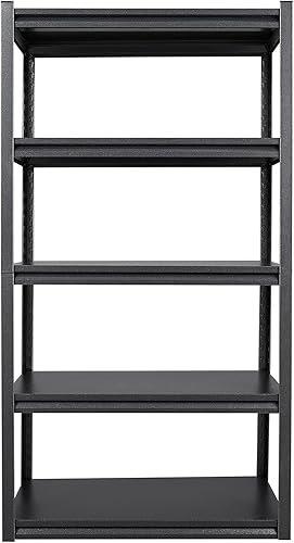 Miniatura 8 de LISSIMO Estantería de metal de 5 niveles, estantería de garaje, carga resistente, 2000 libras, estantes de almacenamiento ajustables para almacén,